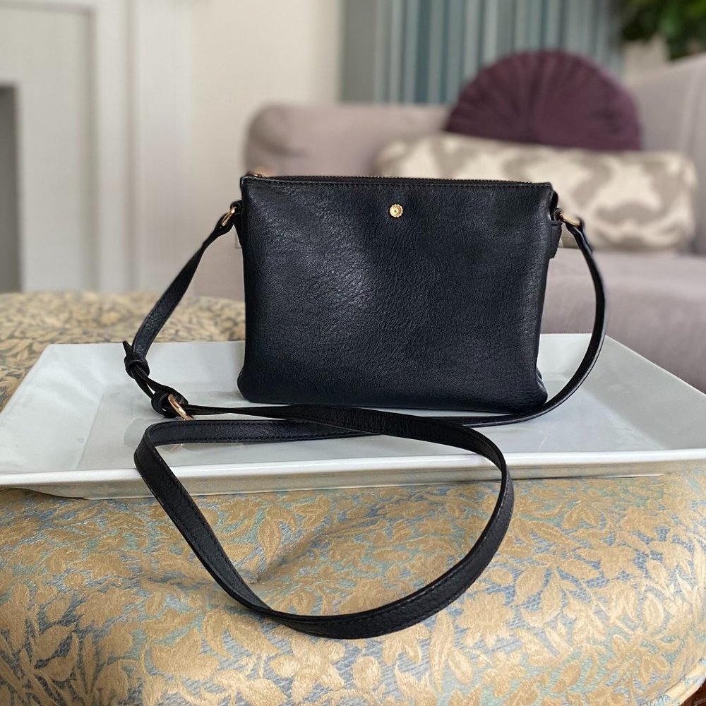 Lauren Conrad Black Faux Leather Crossbody Bag